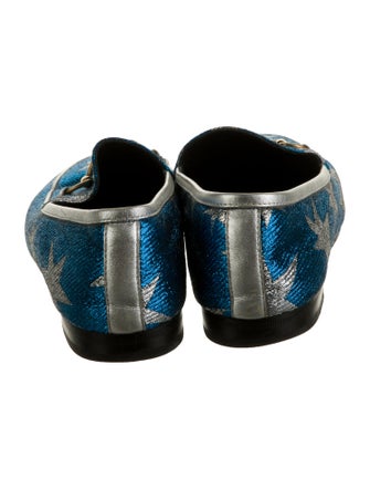 Gucci Printed Leather Trim Embellishment Loafers