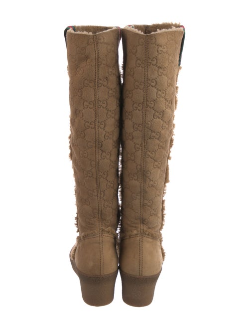 Gucci Web Accent Suede Riding Boots