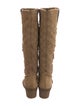 Gucci Web Accent Suede Riding Boots