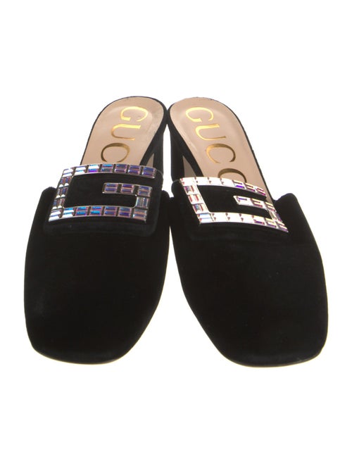 Gucci Velvet Crystal Embellishments Mules