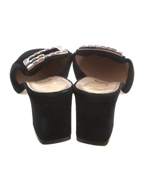 Gucci Velvet Crystal Embellishments Mules
