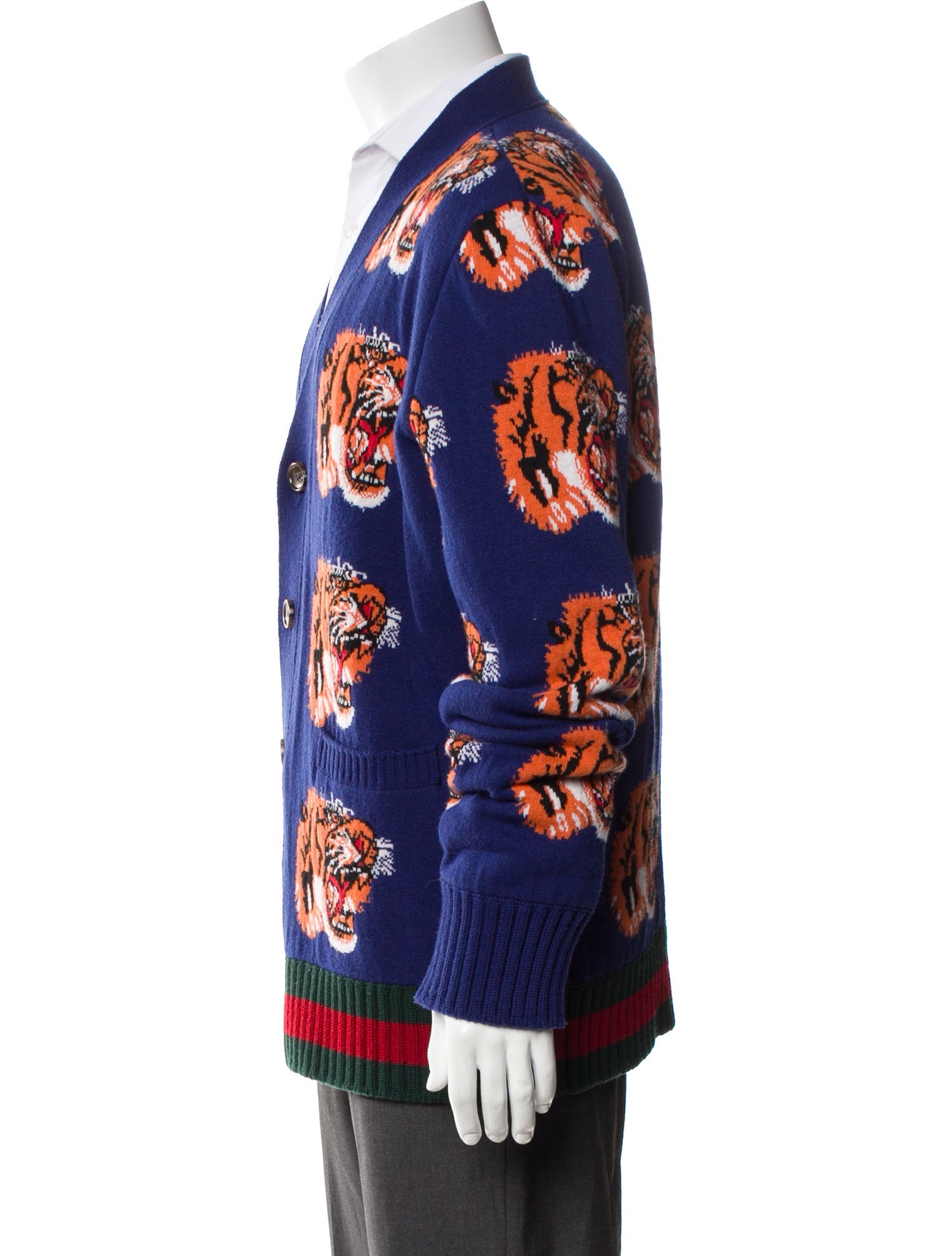 Gucci Web Accent Wool Cardigan