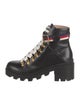 Gucci Sylvie Web Accent Leather Combat Boots