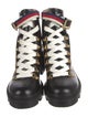 Gucci Sylvie Web Accent Leather Combat Boots
