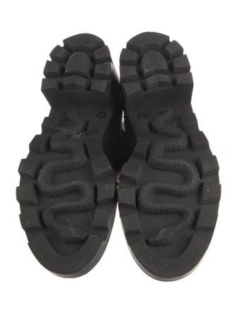 Gucci Sylvie Web Accent Leather Combat Boots