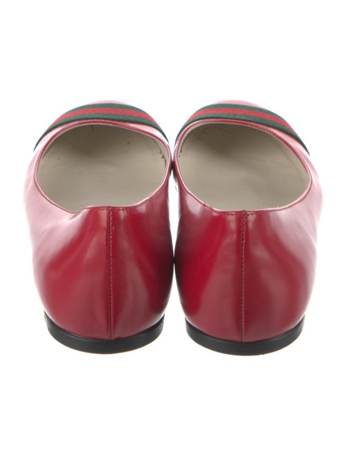 Gucci Web Accent Leather Ballet Flats