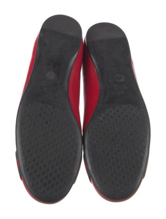 Gucci Web Accent Leather Ballet Flats