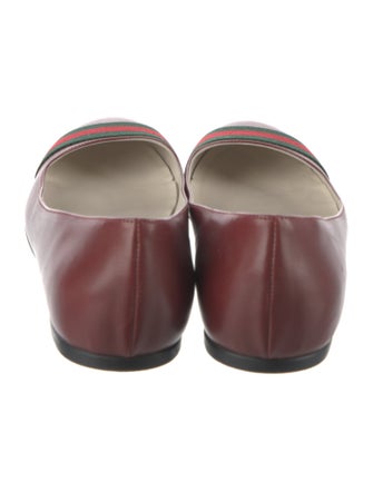 Gucci Web Accent Leather Ballet Flats