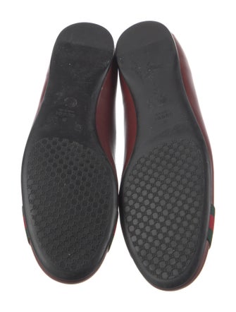 Gucci Web Accent Leather Ballet Flats