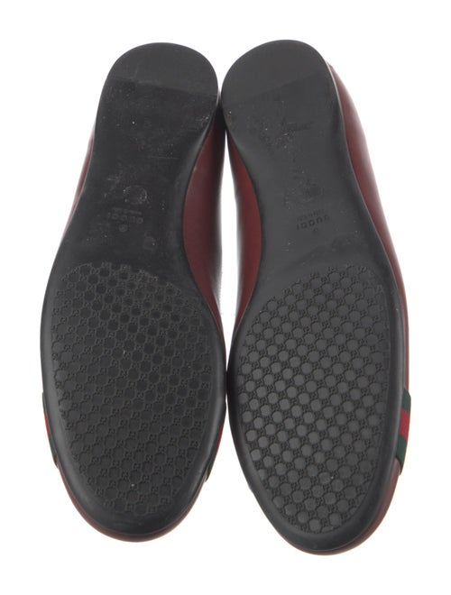 Gucci Web Accent Leather Ballet Flats