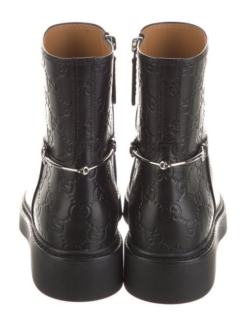 Gucci GG Signature Leather Moto Boots