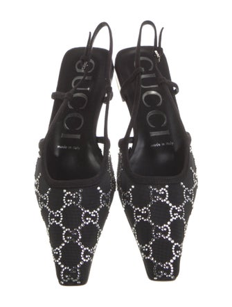 Gucci GG Logo Mesh Slingback Flats