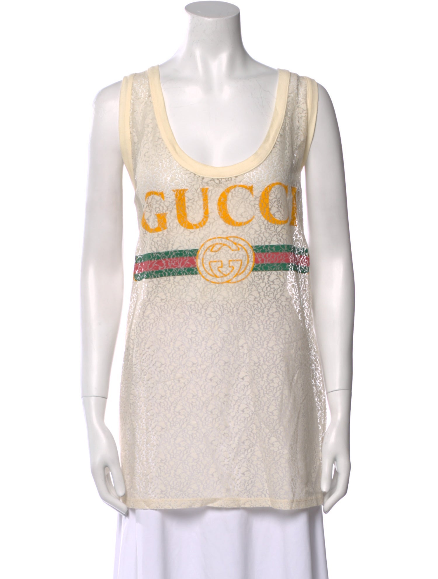 Gucci Graphic Print Scoop Neck Top