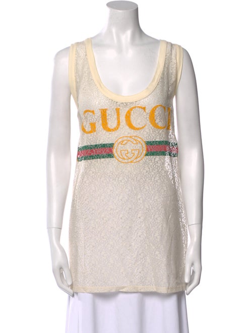 Gucci Graphic Print Scoop Neck Top