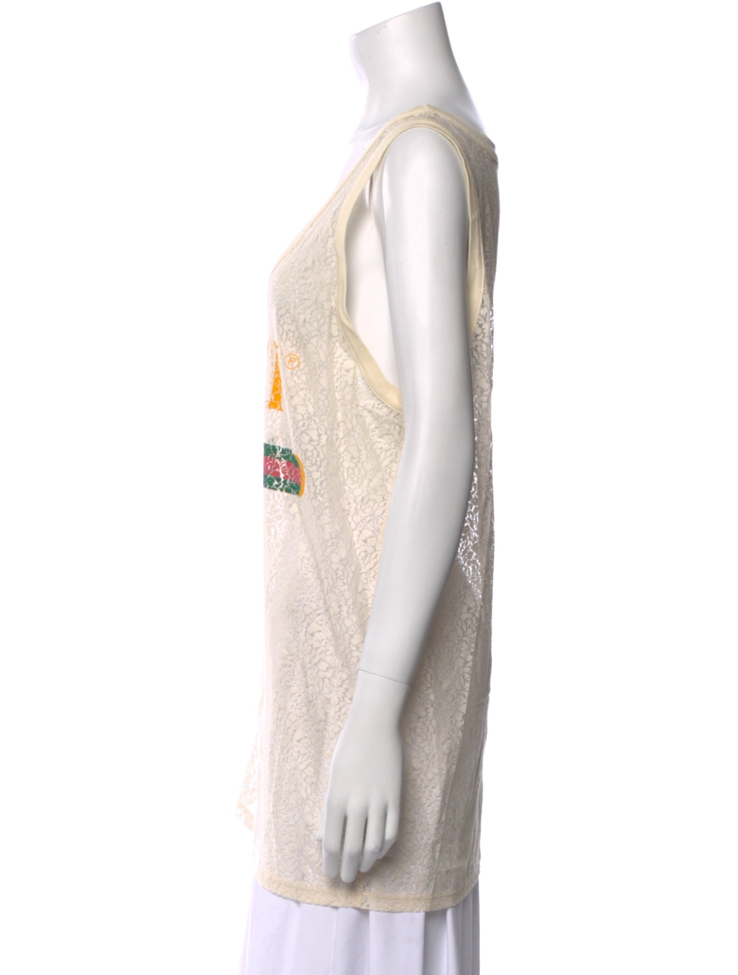 Gucci Graphic Print Scoop Neck Top