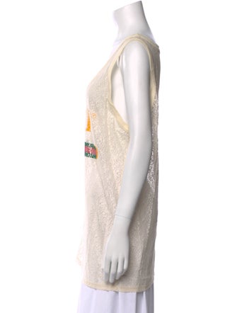 Gucci Graphic Print Scoop Neck Top