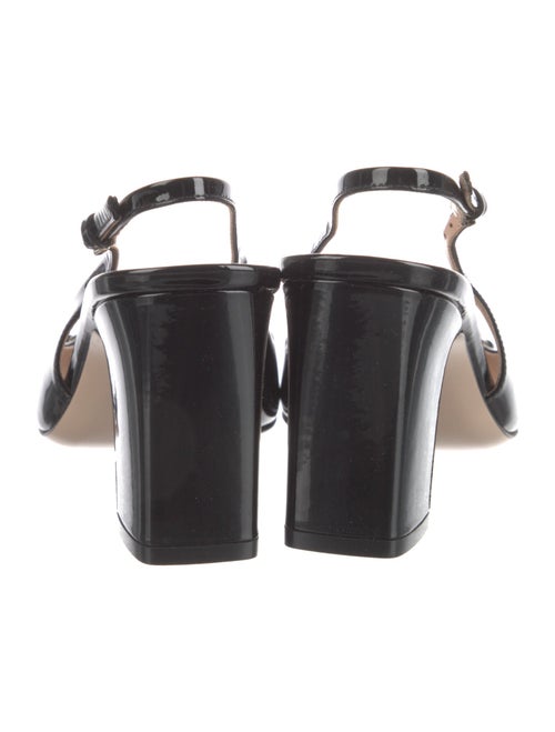 Gucci Horsebit Accent Patent Leather Slingback Pumps