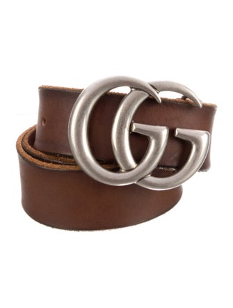 Gucci Double G Logo Leather Belt