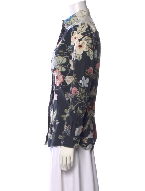 Gucci Floral Print Long Sleeve Button-Up Top