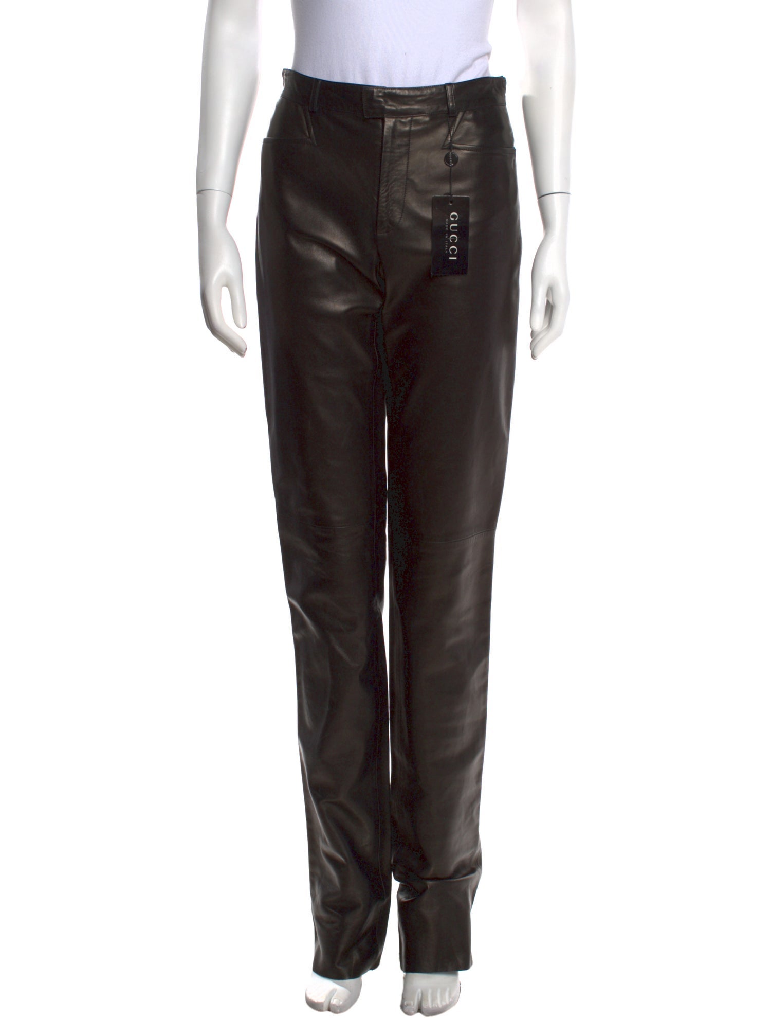 Gucci Leather Straight Leg Pants
