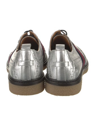 Gucci Sylvie Web Accent Leather Oxfords