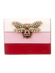 Gucci Faux Pearl Accents Leather Wallet