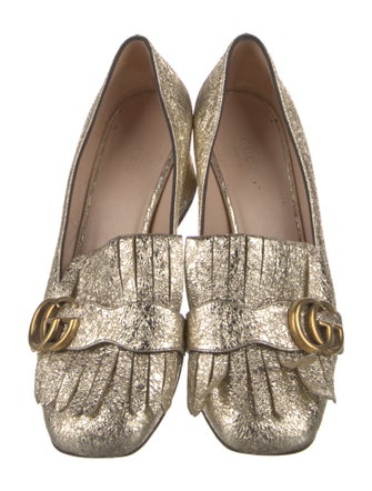 Gucci Running GG Logo Leather Pumps