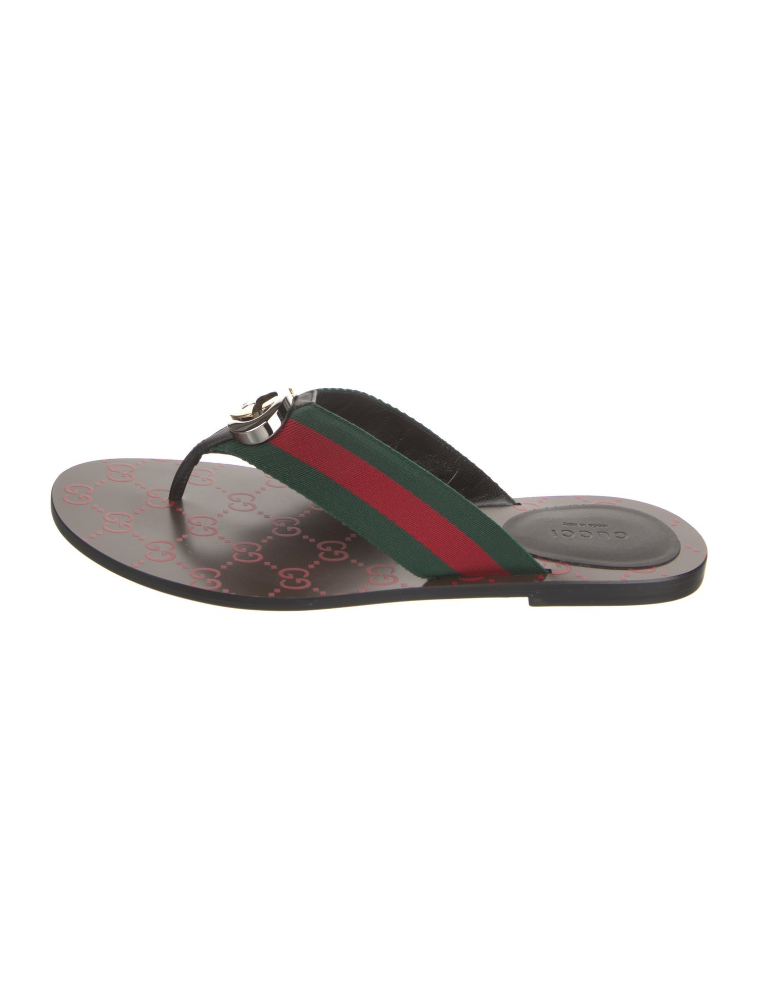 Gucci Web Accent Leather Slides