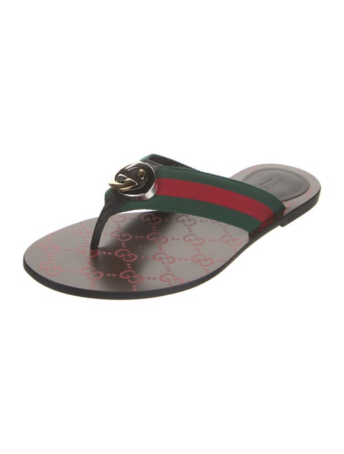 Gucci Web Accent Leather Slides