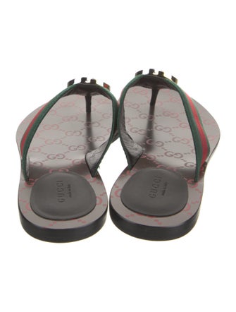 Gucci Web Accent Leather Slides