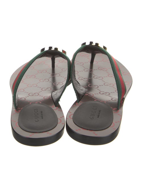 Gucci Web Accent Leather Slides
