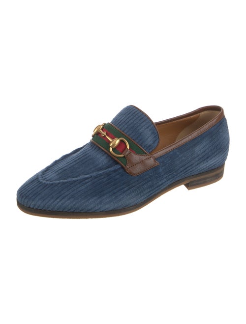 Gucci Web Accent Velvet Loafers