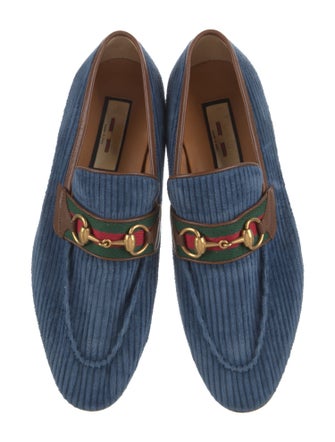 Gucci Web Accent Velvet Loafers