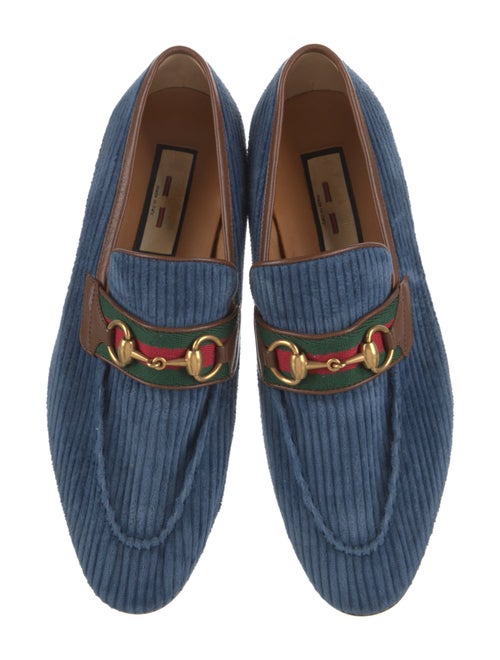 Gucci Web Accent Velvet Loafers