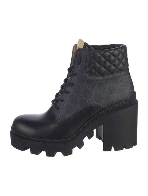Gucci GG Supreme Leather Combat Boots