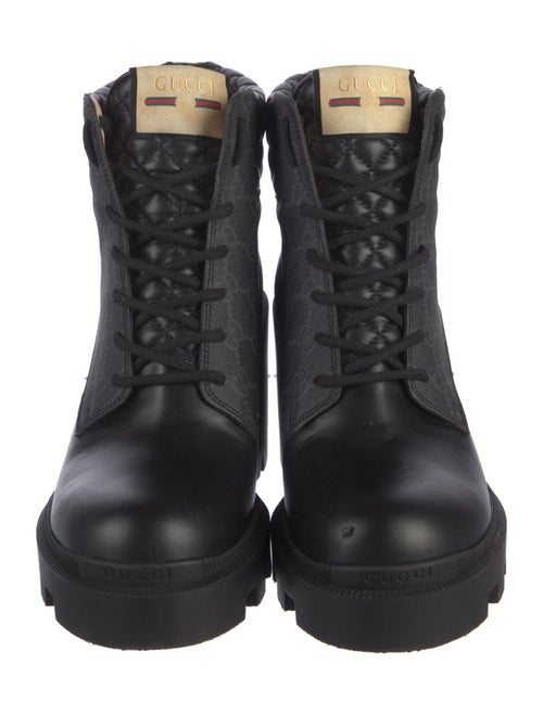 Gucci GG Supreme Leather Combat Boots