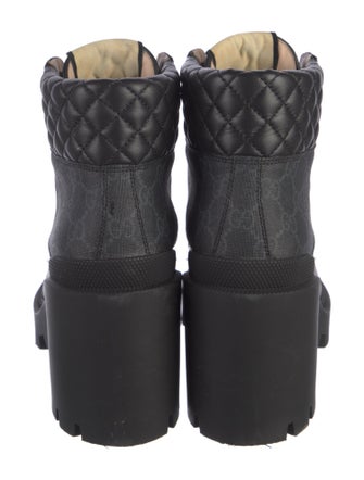Gucci GG Supreme Leather Combat Boots