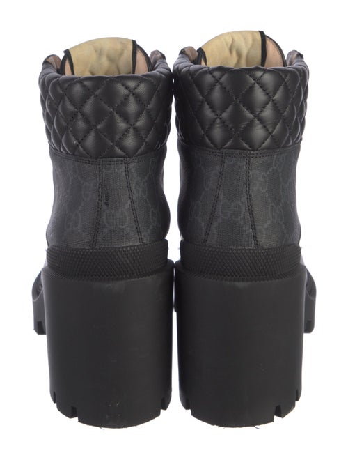 Gucci GG Supreme Leather Combat Boots