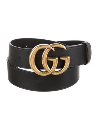 Gucci Double G Logo Leather Waist Belt