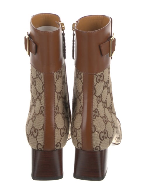 Gucci GG Canvas Leather Boots