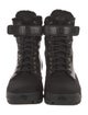 Gucci Web Accent Leather Hiking Boots