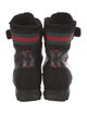 Gucci Web Accent Leather Hiking Boots