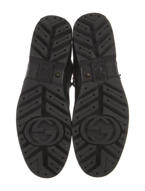 Gucci Web Accent Leather Hiking Boots