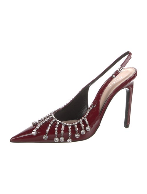 Gucci Horsebit Accent Patent Leather Slingback Pumps