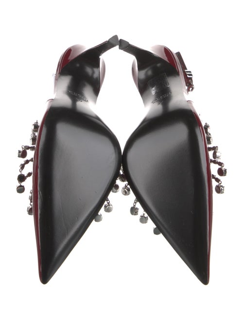Gucci Horsebit Accent Patent Leather Slingback Pumps