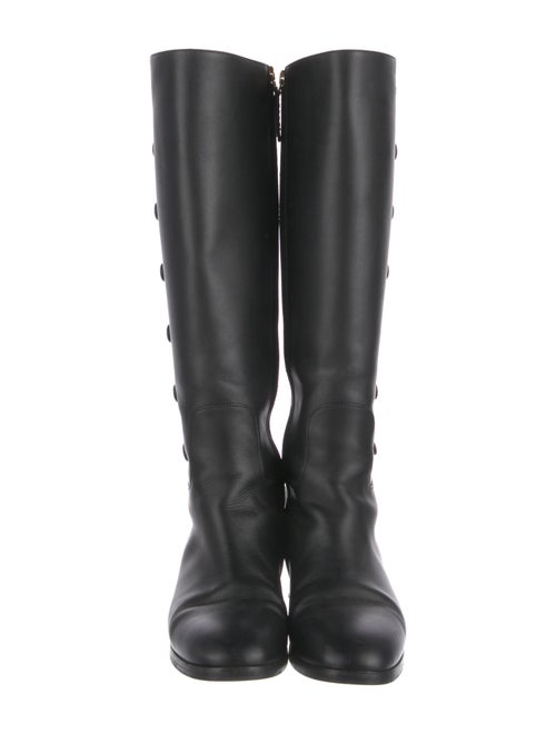 Gucci Double G Logo Leather Riding Boots