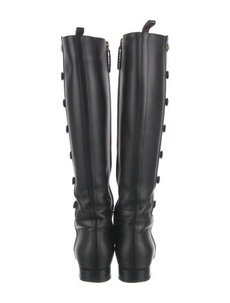 Gucci Double G Logo Leather Riding Boots