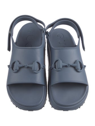 Gucci Horsebit Accent Rubber Slingback Sandals