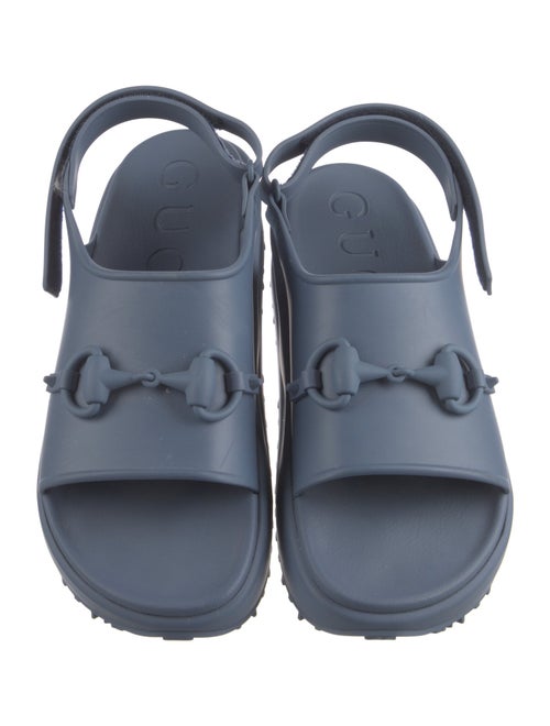 Gucci Horsebit Accent Rubber Slingback Sandals