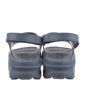 Gucci Horsebit Accent Rubber Slingback Sandals